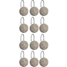 Boho Knots Shower Curtain Rings Hooks Home Decorative Bathroom Set