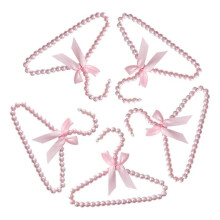 Mini Pet Garments Hangers 5 Pack Pink Plastic for Small Pet Clothes