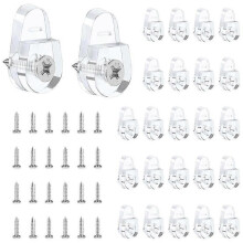Clear Mirror Mounting Clips 25 Pack Round Mirror Hangers Wall Glass Retainer Clips Kit