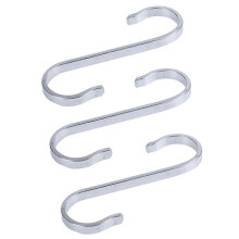 3X Stainless Steel S Hooks Kitchen Clothes Holder Clasp Rack 19x19mm