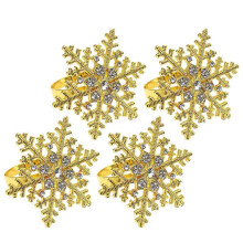 Inele de șervețel aurii din aliaj, cataramă pentru cina de Crăciun, 4 buc.