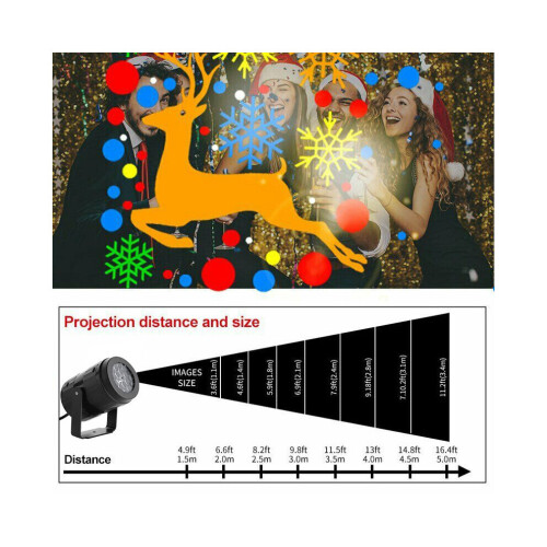 16-Pattern Christmas Projector Light - Automatic Rotating LED Projections for Indoor Parties (85-240V) 2