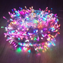(Flerfärgade) Julslinga Ljusslingor För Inomhus Utomhus, 33FT 100 LED Utdragbara Klar Sladd 8 Lägen Anslutbara För Julgransfe