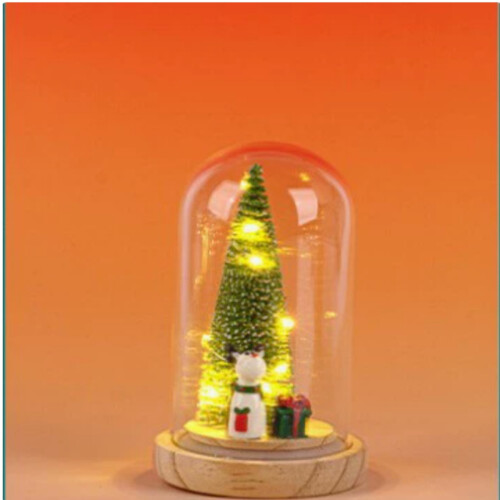 Julklapp Träglasskydd Lysande Mini Julgransprydnad