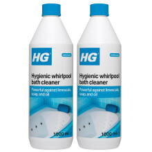 HG Hygienic Whirlpool Bath Cleaner (2 x 1L) - Natural, Safe for Internal System, Removes Scale, Grease & Odours (448100106)