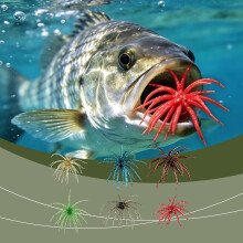Sea Urchin Soft Plastic Fishing Lure, Bionic Design Attracts Fish, High-Elastic Bite-Resistant Material