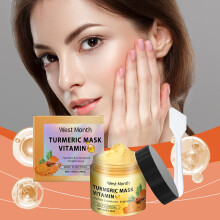WEST MONTH Vitamin C Turmeric Clay Mask, Facial Cleansing, Hydrating & Skin-Softening Wash-Off Mask