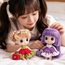 DOWMOO Doll Toy Series, Creative Styling Sets, Handmade Plush Dolls with Detachable Dresses, Soft & Lightweight
