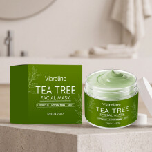 VIARELINE Green Tea Cleansing Mask, Gently Cleanses Facial Skin, Hydrating & Delicate, Easy to Rinse