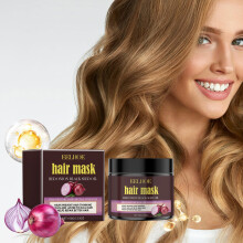 EELHOE Red Onion Black Seed Oil Hair Mask Care Dry Tough Fluffy Hair Bright Smooth Glossy Hair Mask