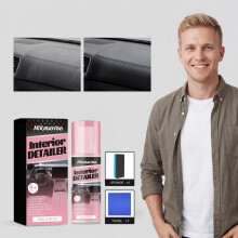 Hikmarion Car Interior Care Kit, Leather, Plastic & Rubber Surface Cleaning, Maintains Gloss