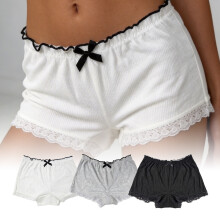 Zeriluna Mid-Low Rise Bowknot Shorts, Soft Comfortable Fit, Non-Tight Breathable Panties