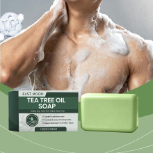 EAST MOON Tea Tree Oil Cleansing Bar, Gentle Formula, Soothes & Freshens Skin