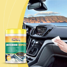 RAYHONG Car Interior Cleaning Wipes, Removes Stains & Grease, Portable Interior Shine