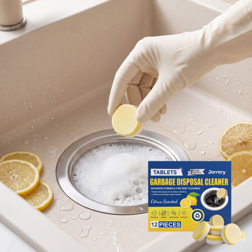 Jarrary Garbage Disposal Cleaning Tablets, Kitchen Sink Drain Grease Removal & Deodorizing Tablets