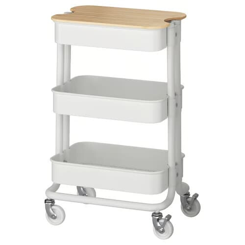 RÅSKOG/NORRÅVA White Trolley Lid 28x38x61cm