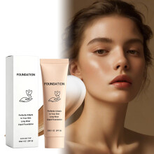 Color-Changing Long-Wear Foundation (Deep Skin Tone), Portable Daily Natural Base, Sheer Fitting Hydrating Lasting