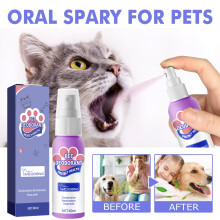 Yegbong Dog Bad Breath Spray, Cat Breath Freshener, Pet Odor Removal Oral Spray Cleaner