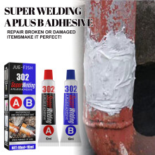 Jue-Fish Metal Repair Epoxy, Welding Glue Fills Cracks, AB Waterproof Quick-Set Formula
