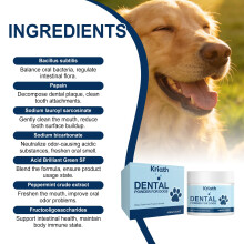 Kriath Dog Tooth Cleaning Powder, Dog Oral Gum Care, Plaque & Tartar Removal, Fresh Breath