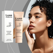 Long-Lasting Color-Changing Foundation, Deep Skin Tone for Yellow & Dark Skin, Temperature-Adaptive Moisturizing Foundation