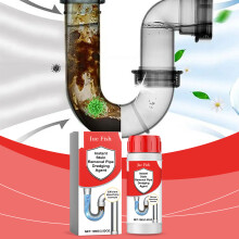 JUE FISH Drain Cleaner, Removes Hair & Grease from Kitchen & Bathroom Drain Pipes, Unclogging Agent