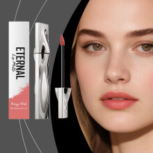 Orange-Pink Matte Lip Gloss, Easy Color Application, Non-Transfer, Non-Greasy Daily Wear