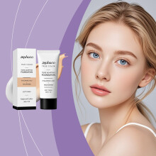 zephoco Skin-Tone Foundation Cream (Natural), Light Sheer Base, Long-Wear Natural Finish