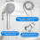 Removable Hand Shower Head with Hose - High-Pressure 5 Functions, Durable Plastic, Adjustable Spray, Universal Fit 5
