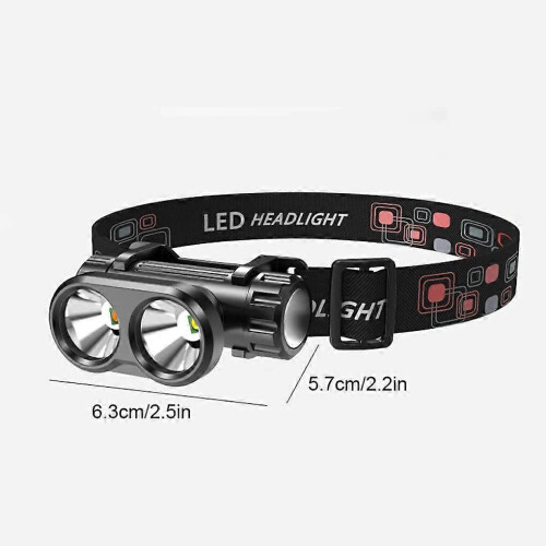 Lanternă frontală pentru camping, drumeții, pescuit, două moduri, impermeabilă, reglabilă, lanternă frontală LED 1