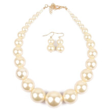 Elegant Design Faux Pearls Necklace Set For Women, Natural-Looking Pearls Vintage And Elegant Look Jewelry, Chunky Pearl Necklace With