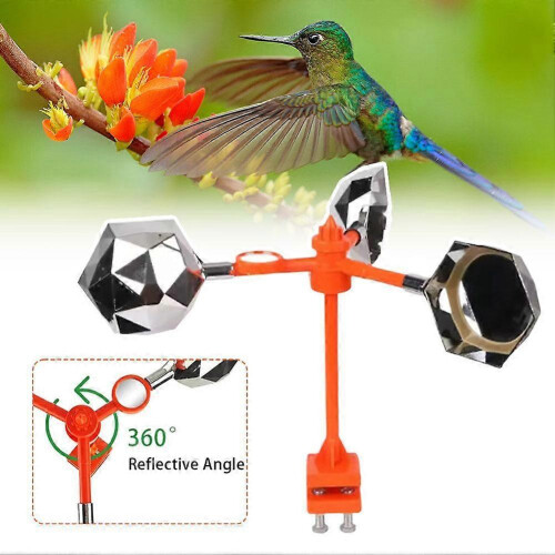 Wind-Powered Bird Repeller with Reflective Mirrors for Protecting Fruit Trees and Gardens, Easy Clip-On Installation 2