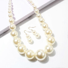 Elegant Design Faux Pearls Necklace Set For Women, Natural-Looking Pearls Vintage And Elegant Look Jewelry, Chunky Pearl Necklace With