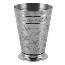400ml Cone Stainless Steel Cocktail Glass Double Line Mint Julep Cup Small Skull Pattern