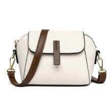 Bolso bandolera de mujer de PU con correa ajustable, cierre de cremallera, tapa abatible, bolso bandolera informal de moda, c