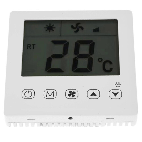 AC220V Thermostat Dual Display Fan Coil Temperature Controller for Water/Floor Heating 1