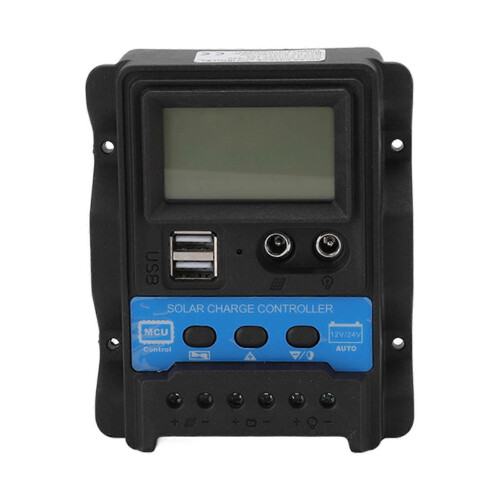 12V 24V Auto Solar Charge Controller PWM Solar Power Controller Dual USB LCD Display