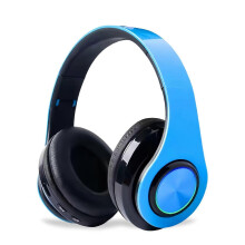 Bluetooth Headphones OverEar Foldable Wireless Headset With BuiltIn Noise Reduction Microphone FM SD/TF Card Blue