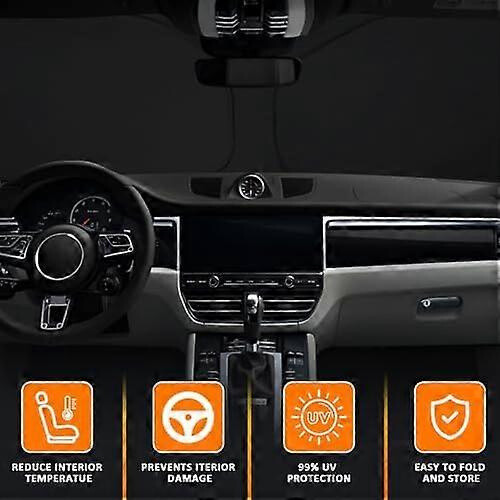 Winshield Sun Shade for 2014-2024 Porsche Macan, Foldable Front Sun Shield Protector Blocks UV Rays, Window Sunshade Sun Visor Int 1