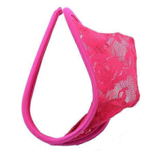 Body bărbătesc din dantelă cu imprimeu C-Pants și guler choker, roz aprins, mărime universală, lenjerie sexy