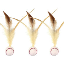 Cat Bouncing Balls with Feathers 3-Pack – Feather Balls for Interactive Cat Play
