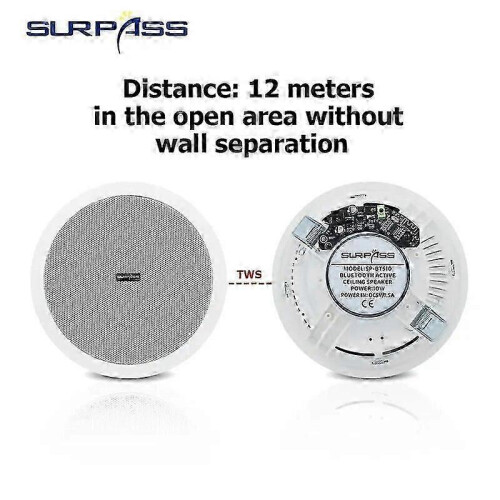 Waterproof Bluetooth Ceiling Speaker with Built-in Digital Amplifier 10W 6 Inch 2