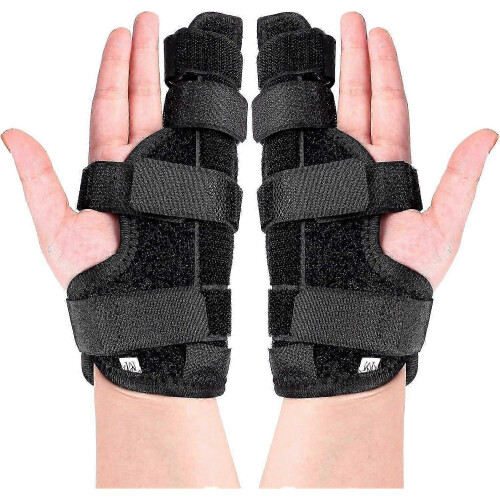 2 Pack Boxer Finger Splint Brace for Metacarpal Fracture Support - Adjustable Hand Stabilizer for Trigger Finger Relief_