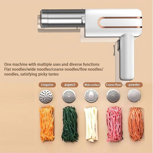 Machine à pâtes électrique multifonctionnelle, blanche, compacte et facile à utiliser, pour la préparation de spaghettis et de sau 1