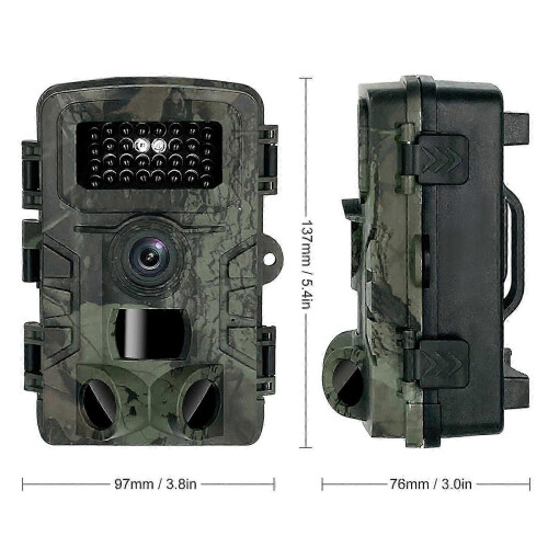 Caméra de chasse étanche 20 MP 1080p avec 3 capteurs infrarouges, vision nocturne et détection de mouvement pour l'observation de 2