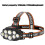 Headlamp Flashlight 8 Leds Bright USB Rechargeable Headlight with 2 Batterys 4 Light Modes Waterproof Head Lamp for Outd 4
