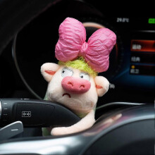 Décoration en peluche pour tableau de bord de voiture, adorable poupée en peluche pour essuie-glace, poignée de levier de vitesse,