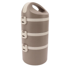 Boîte à lunch isotherme en acier inoxydable de qualité alimentaire, grande capacité, 3 compartiments empilables, idéale pour l'éco