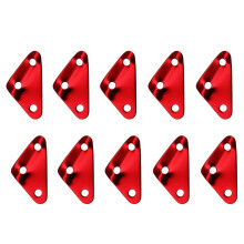 Lot de 10 tendeurs de haubans triangulaires en aluminium, résistants et rouges, pour tentes et tentes. Accessoire de camping léger