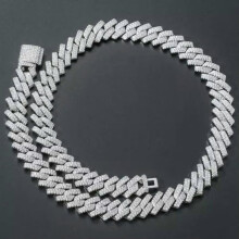 14 mm Iced Miami Cuban Chain armband voor heren, 8 inch A9250 witgoud vergulde hiphop armbanden